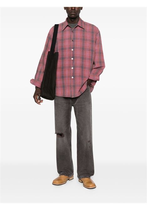 camicia borrowed uomo rosa e grigia OUR LEGACY | M4252BIDC